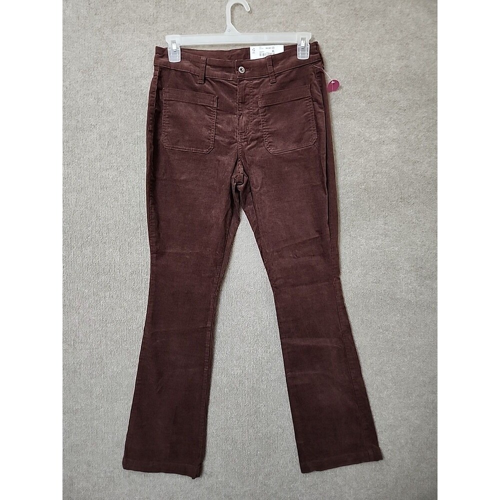 Arizona Jean Hi Rise Kick Boot Corduroy Pants Women Juniors 11 Brown Stretch NEW